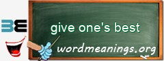 WordMeaning blackboard for give one's best